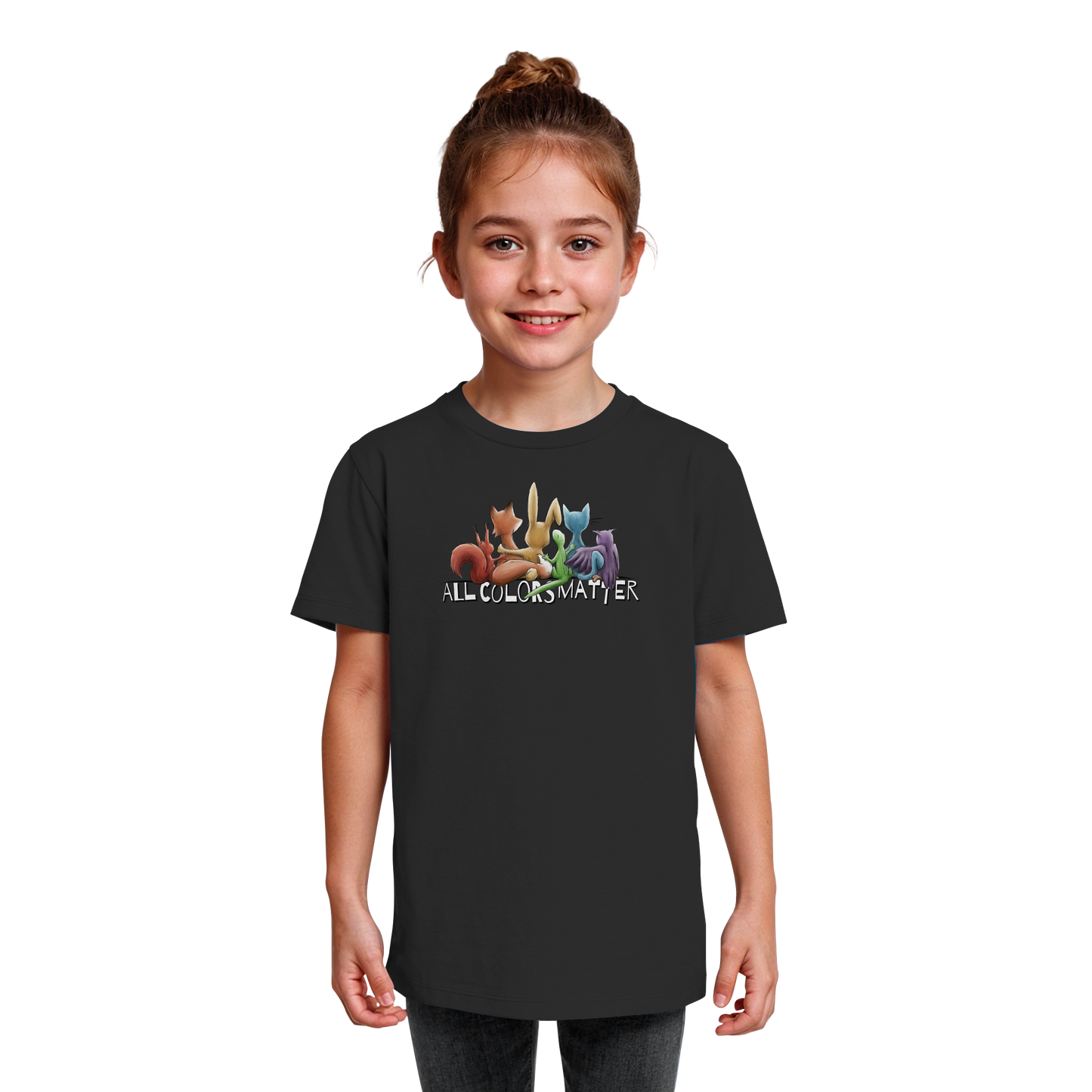 All Colors Matter! Regenbogen Tiere für Vielfalt - Kids Organic Shirt