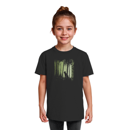 Luchs Wildkatze im Zwielicht Wald - Kids Organic Shirt