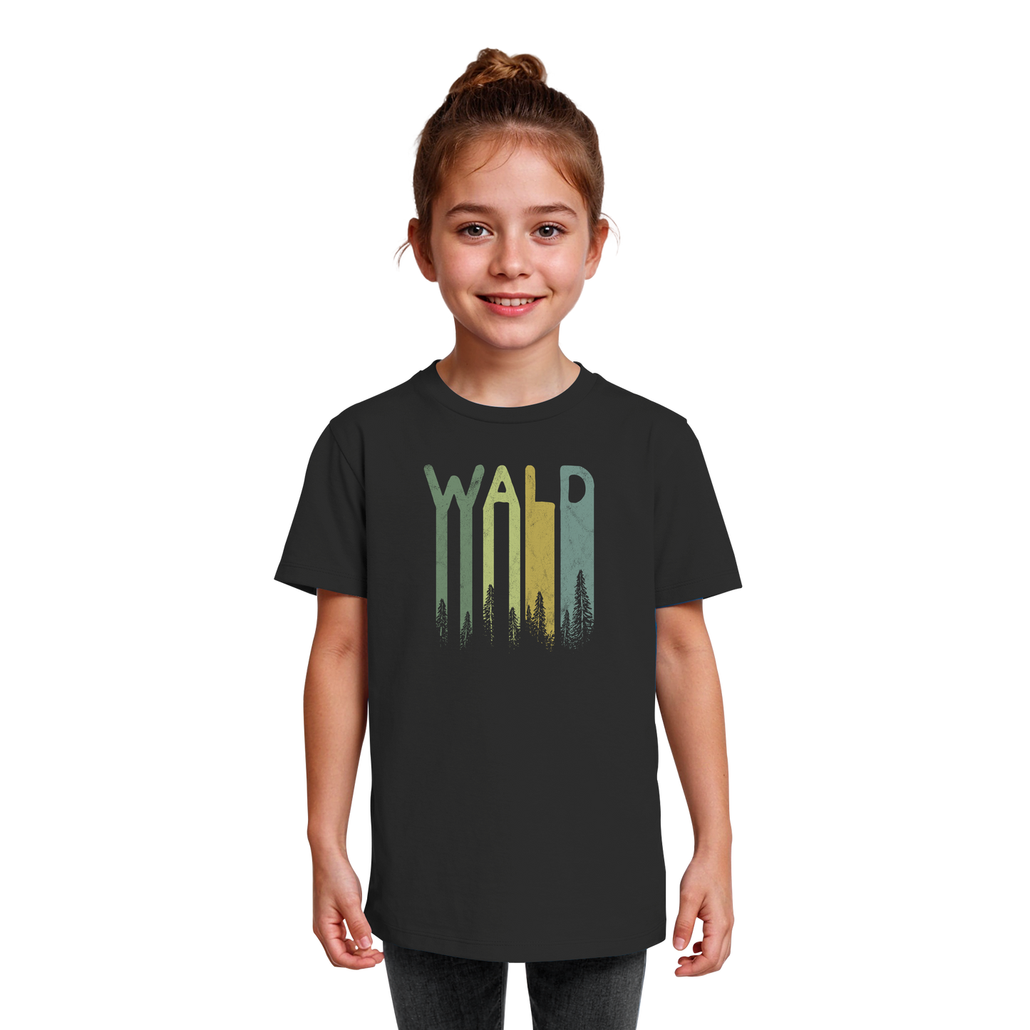 Wald Retro Forst Schriftzug - Kids Organic Shirt
