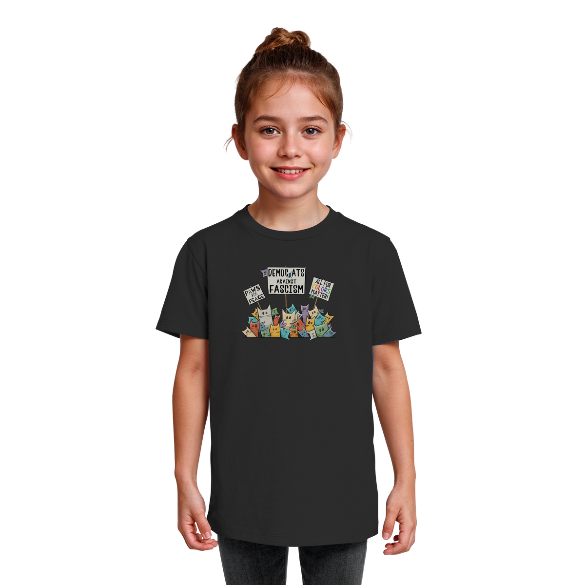 Demo-Katzen gegen Faschismus und für Vielfalt - Kids Organic Shirt