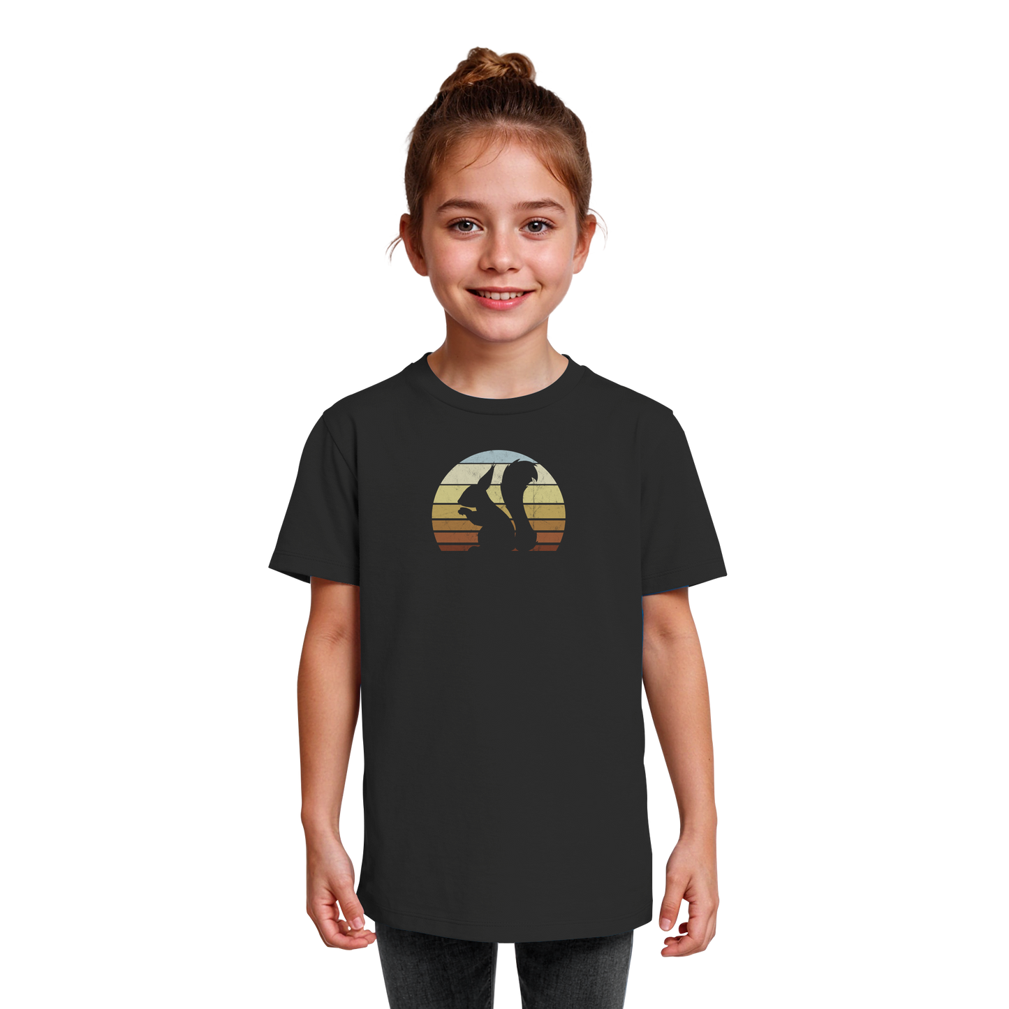 Retro Eichhörnchen Silhouette - Kids Organic Shirt