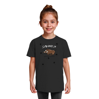 Sauwild wilde Sau | Wildschwein Keiler - Kids Organic Shirt