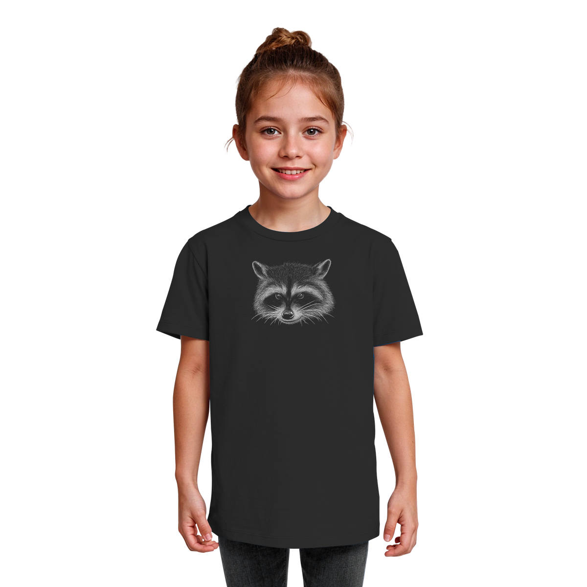 Waschbär Illustration Kritzelkunst - Kids Organic Shirt