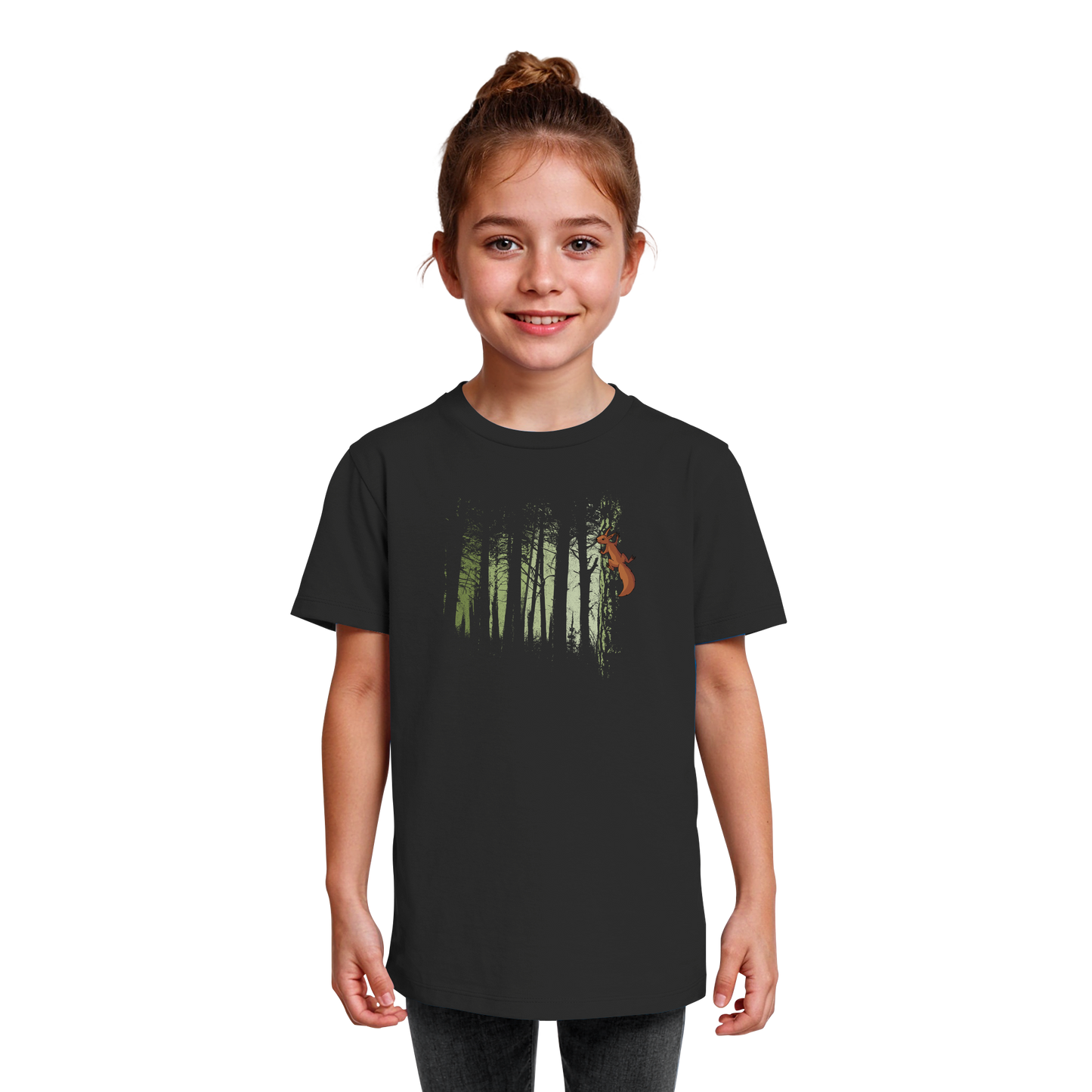 Eichhörnchen im Zwielicht-Wald - Kids Organic Shirt