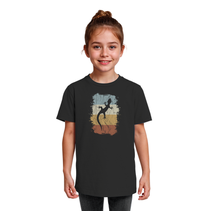 Retro Gecko Salamander Silhouette - Kids Organic Shirt