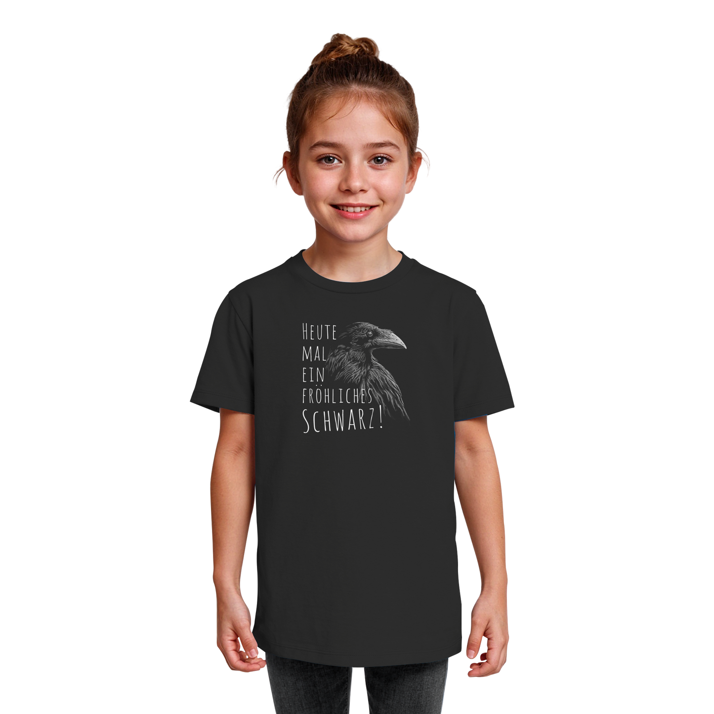 fröhlicher schwarzer Rabe - Kids Organic Shirt
