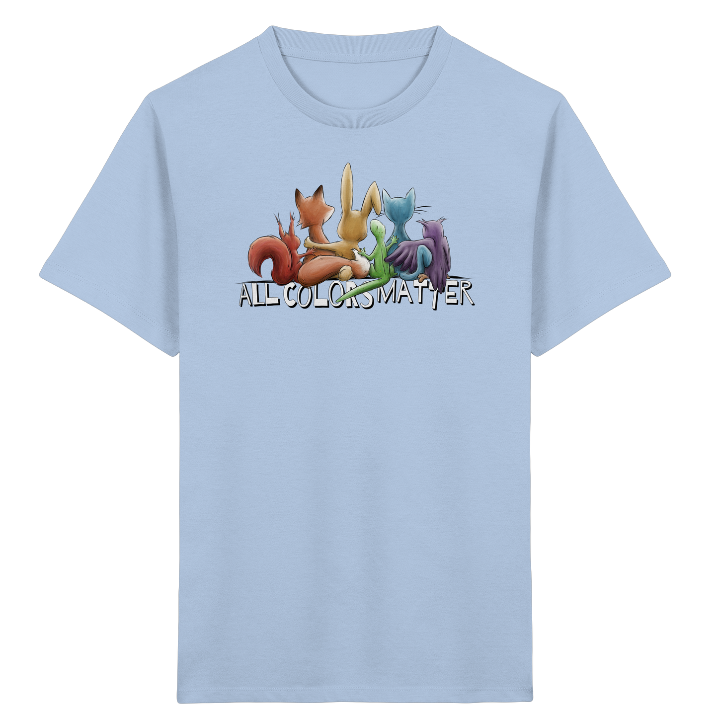 All Colors Matter! Regenbogen Tiere für Vielfalt - Kids Organic Shirt