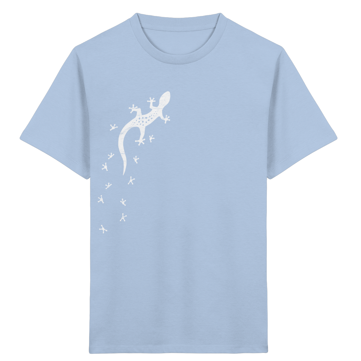 Gecko Eidechse Silhouette hell - Kids Organic Shirt