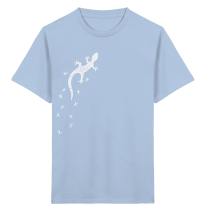 Gecko Eidechse Silhouette hell - Kids Organic Shirt