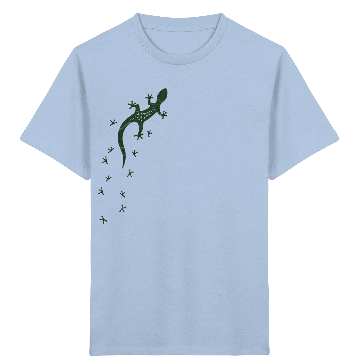 Gecko Eidechse Silhouette dunkel - Kids Organic Shirt