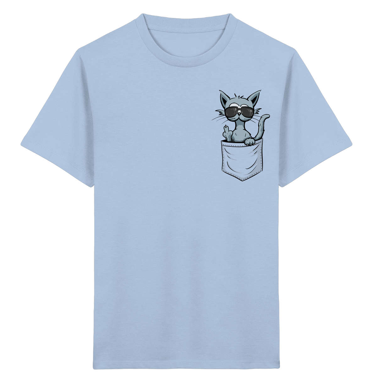 "Fuck Off" Mittelfinger Katze in der Tasche - Kids Organic Shirt