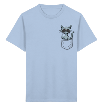 "Fuck Off" Mittelfinger Katze in der Tasche - Kids Organic Shirt