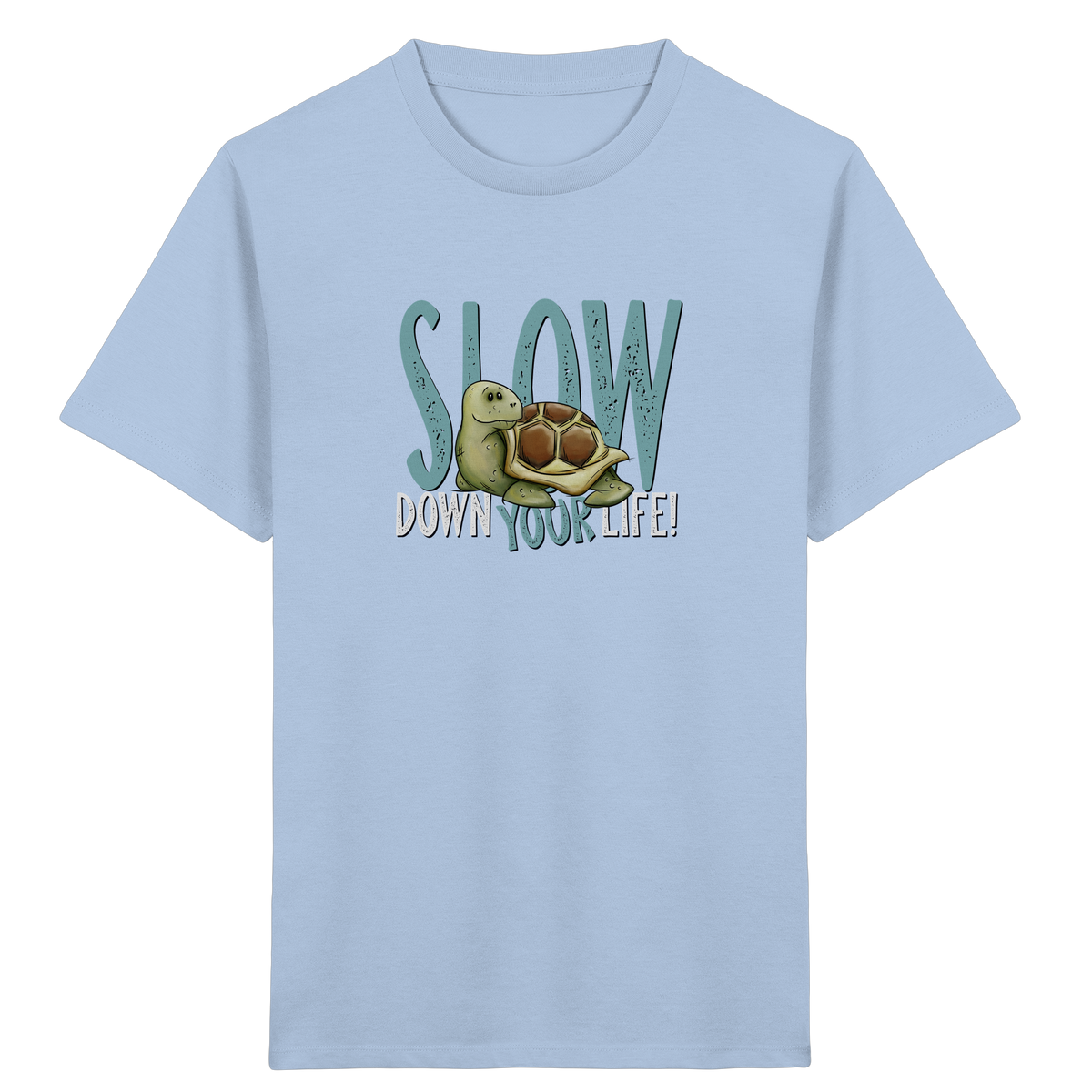 Slow Down Your Life Schildkröte - Kids Organic Shirt