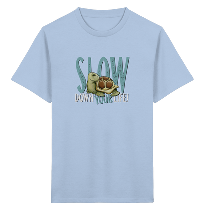 Slow Down Your Life Schildkröte - Kids Organic Shirt