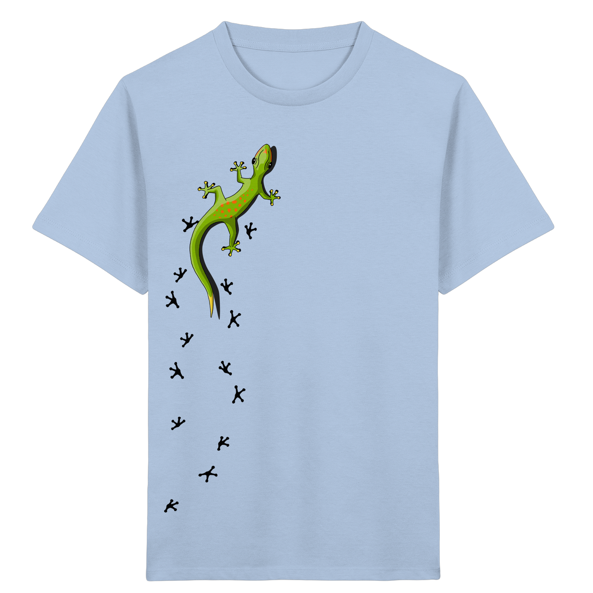 Kletternder Gecko mit Spuren - Kids Organic Shirt