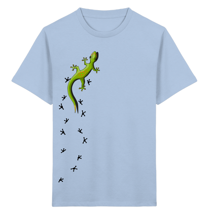 Kletternder Gecko mit Spuren - Kids Organic Shirt