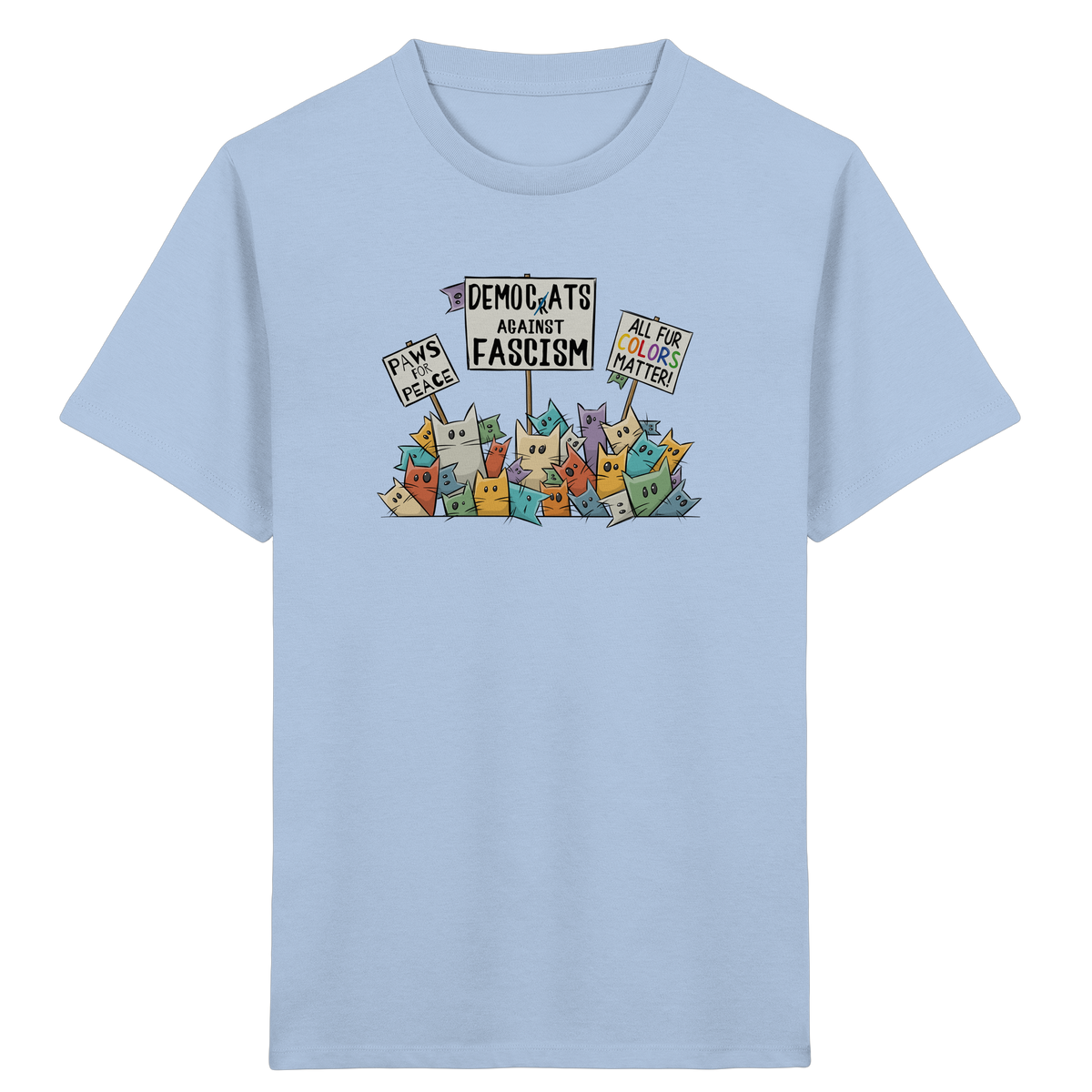Demo-Katzen gegen Faschismus und für Vielfalt - Kids Organic Shirt
