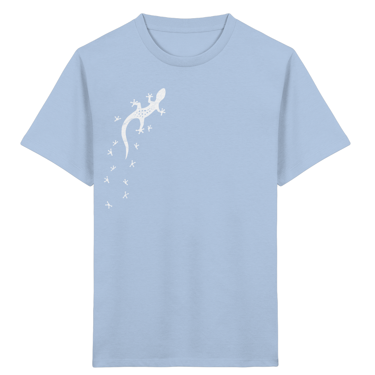 Gecko Eidechse Silhouette hell - Kids Organic Shirt