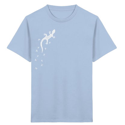 Gecko Eidechse Silhouette hell - Kids Organic Shirt