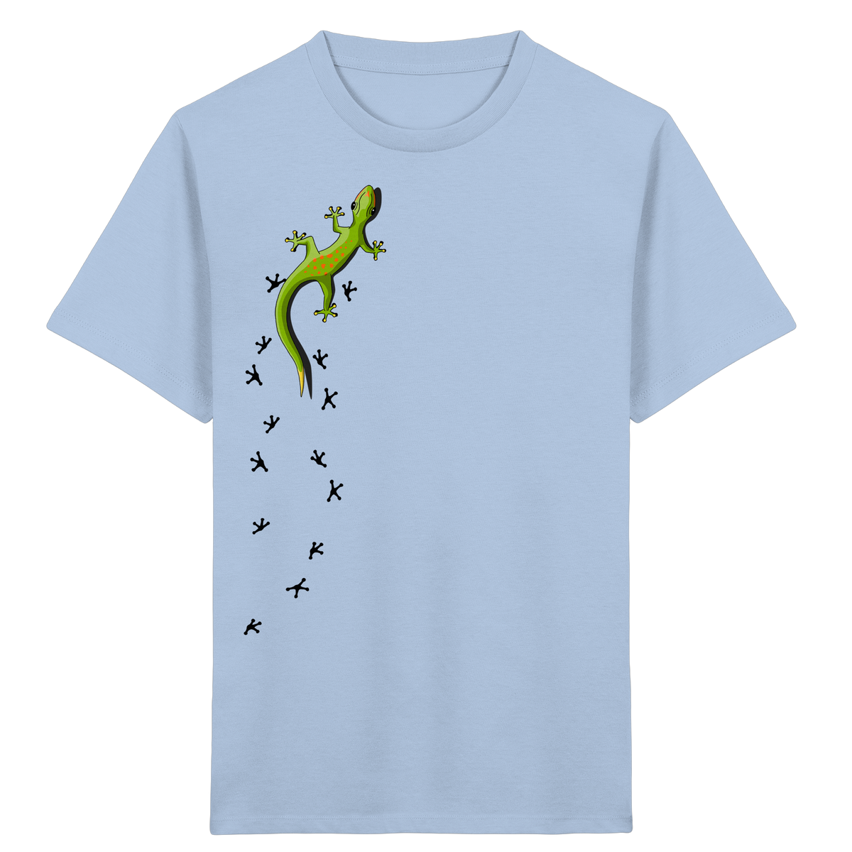 Kletternder Gecko mit Spuren - Kids Organic Shirt