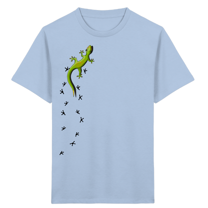 Kletternder Gecko mit Spuren - Kids Organic Shirt