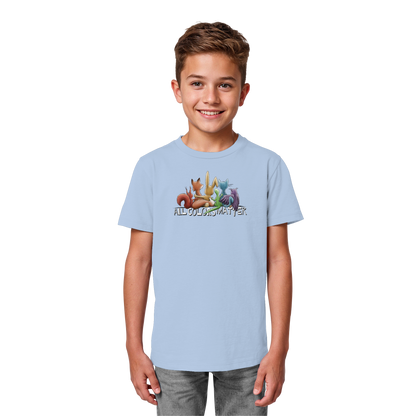 All Colors Matter! Regenbogen Tiere für Vielfalt - Kids Organic Shirt