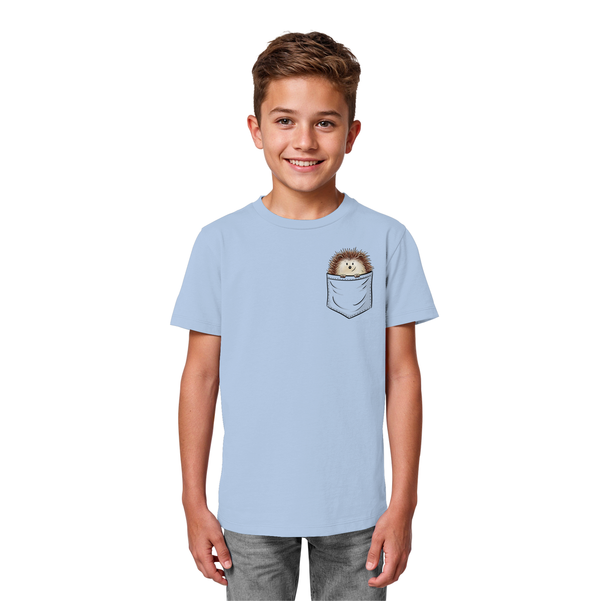 Lustiger Igel in Deiner Brust-Tasche - Kids Organic Shirt