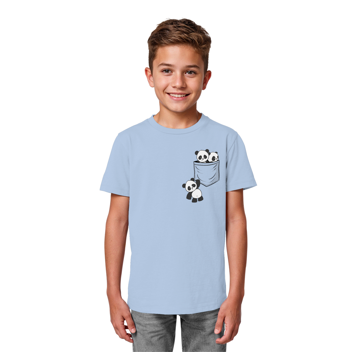 Kawaii Pandas in der Tasche - Kids Organic Shirt