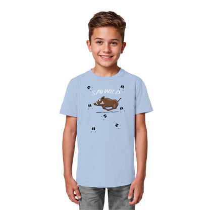 Sauwild wilde Sau | Wildschwein Keiler - Kids Organic Shirt