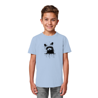 Funky Street Art Waschbär - Kids Organic Shirt