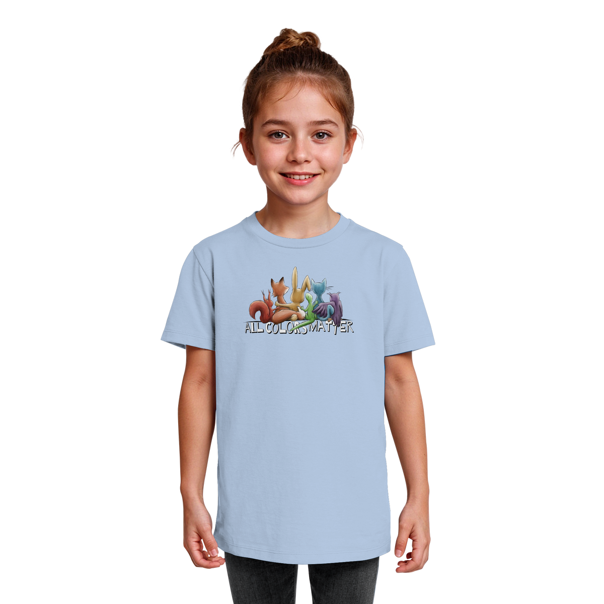 All Colors Matter! Regenbogen Tiere für Vielfalt - Kids Organic Shirt