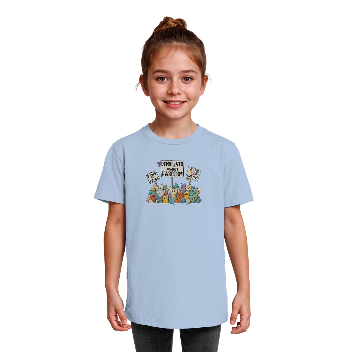 Demo-Katzen gegen Faschismus und für Vielfalt - Kids Organic Shirt