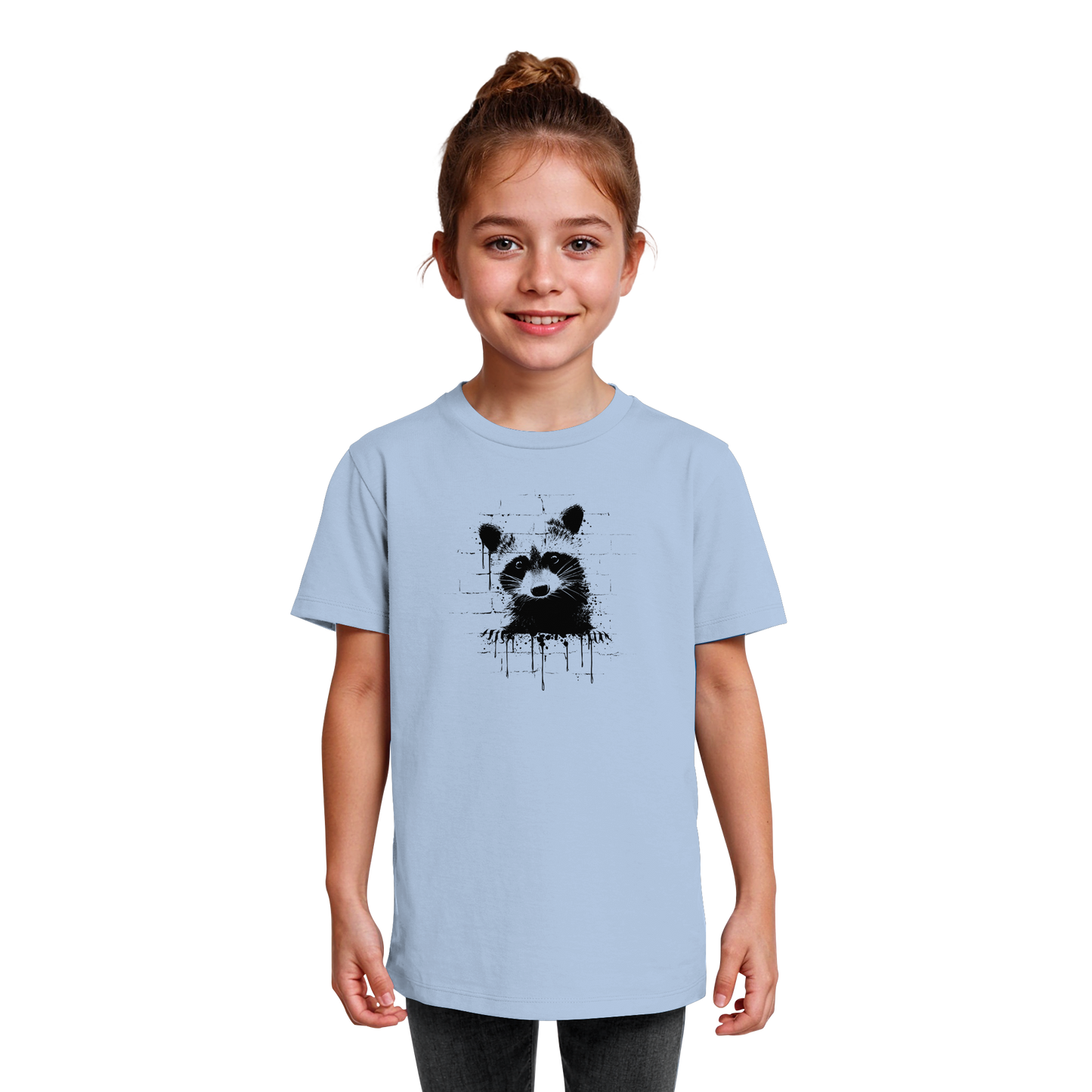Funky Street Art Waschbär - Kids Organic Shirt