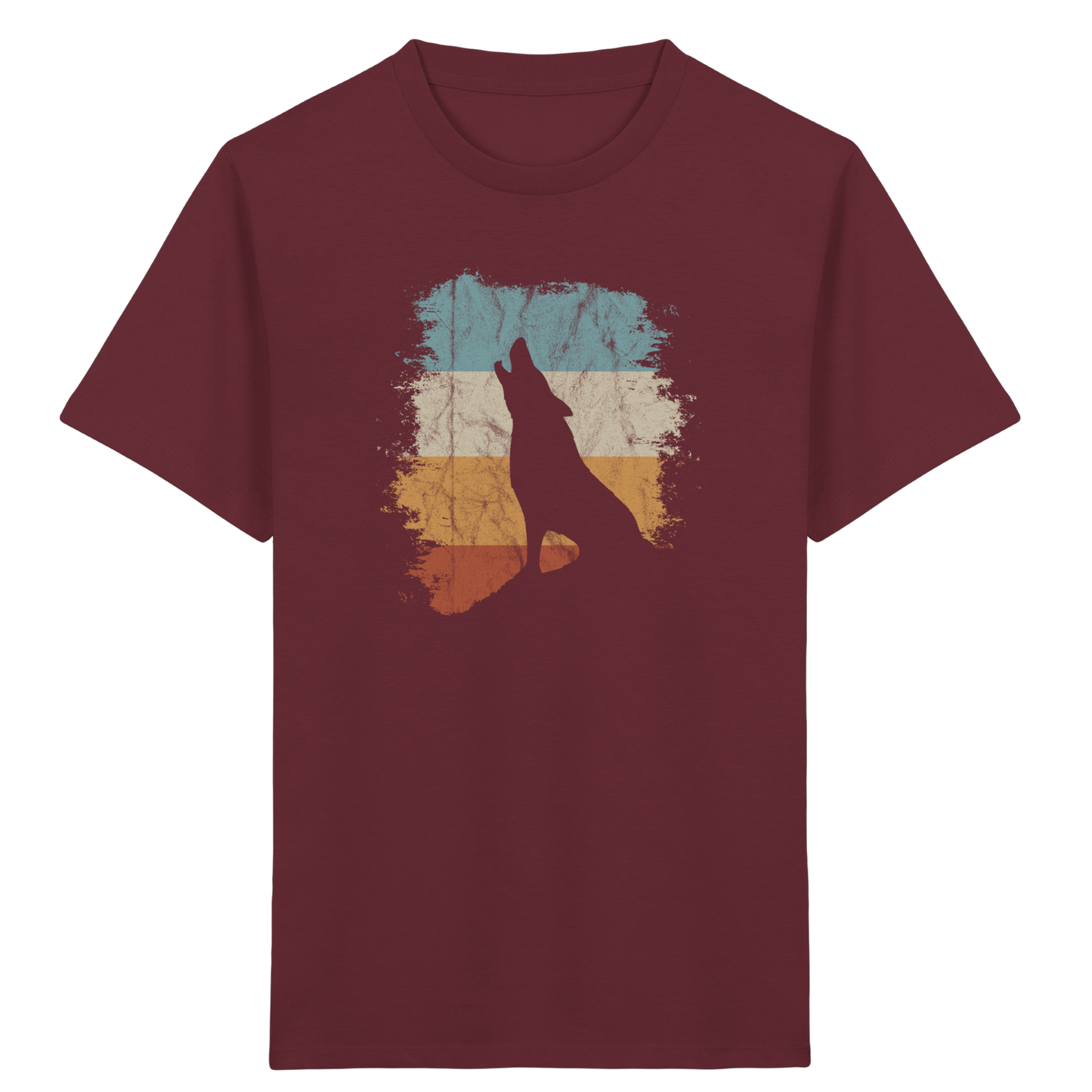 Retro Style lässig heulender Wolf  - Kids Organic Shirt