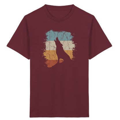 Retro Style lässig heulender Wolf  - Kids Organic Shirt