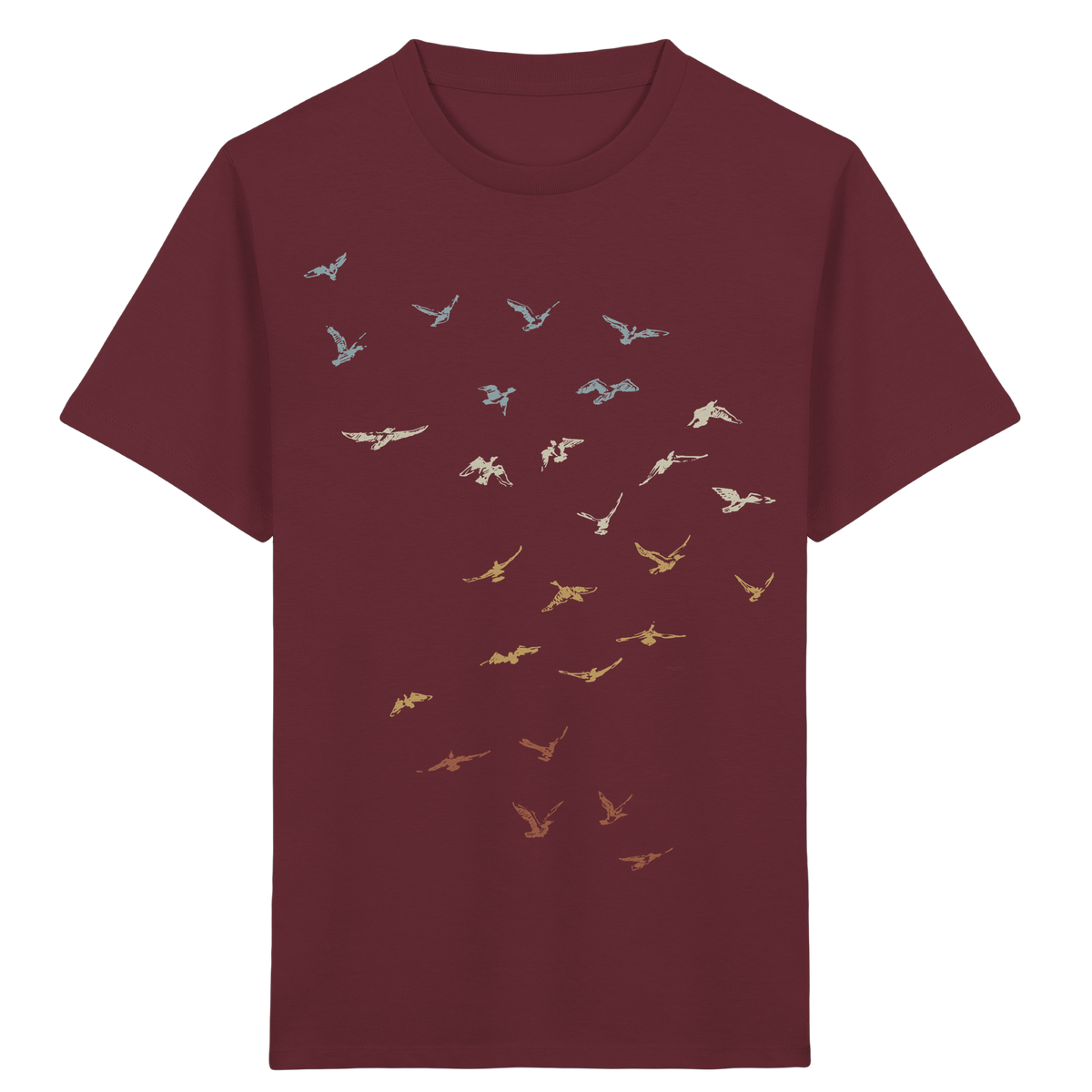 Retro Vogel Schwarm - Kids Organic Shirt