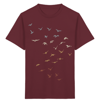 Retro Vogel Schwarm - Kids Organic Shirt