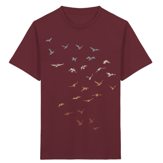 Retro Vogel Schwarm - Kids Organic Shirt