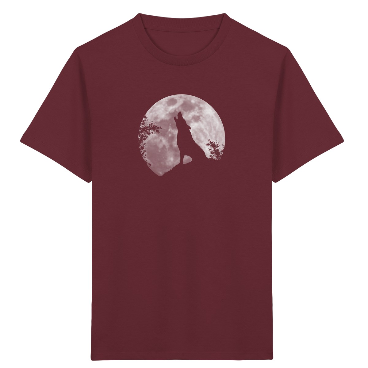 Heulender Wolf Silhouette vor Vollmond - Kids Organic Shirt