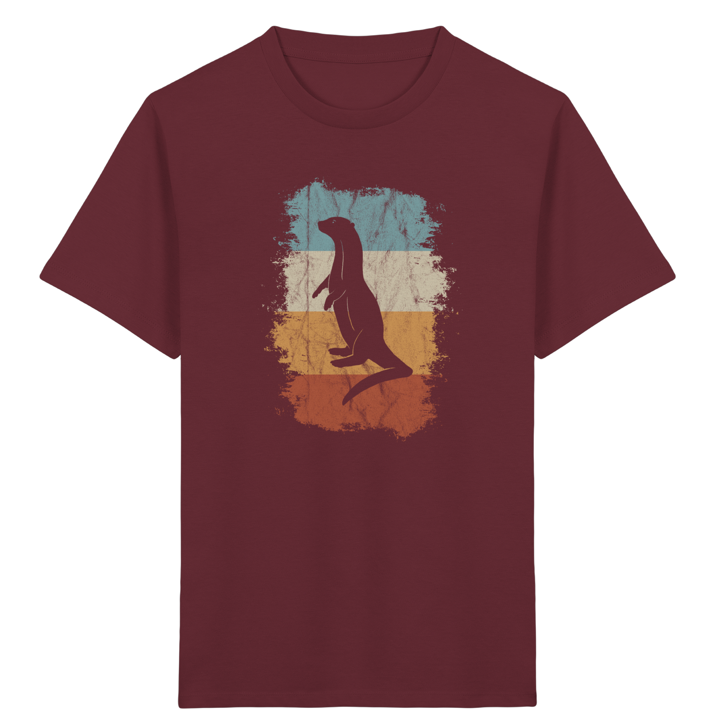 Retro Otter Fischotter Silhouette - Kids Organic Shirt