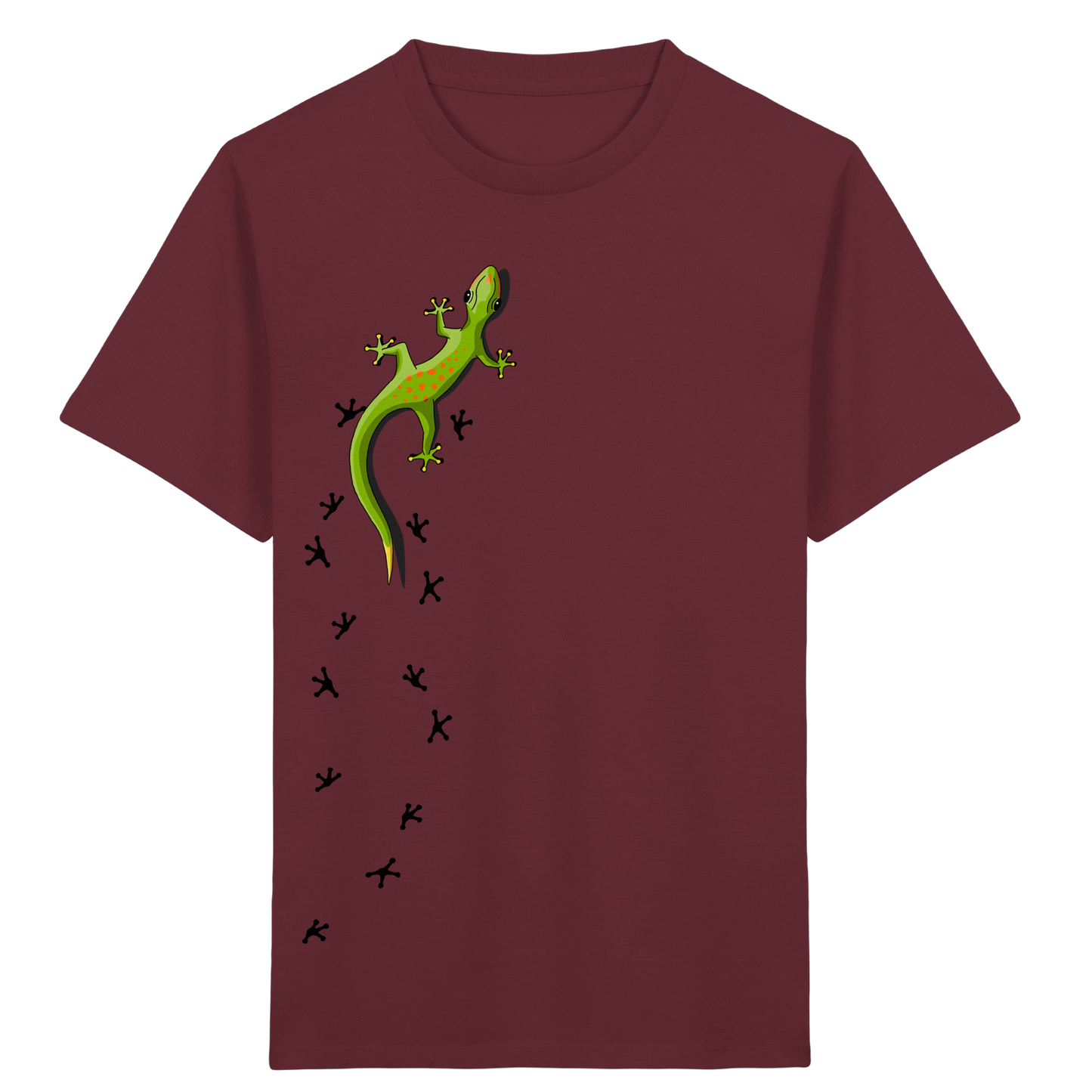 Kletternder Gecko mit Spuren - Kids Organic Shirt