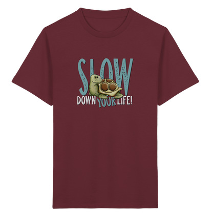 Slow Down Your Life Schildkröte - Kids Organic Shirt