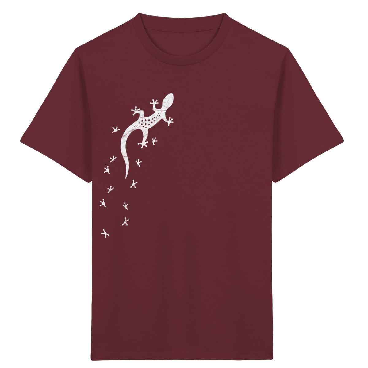 Gecko Eidechse Silhouette hell - Kids Organic Shirt
