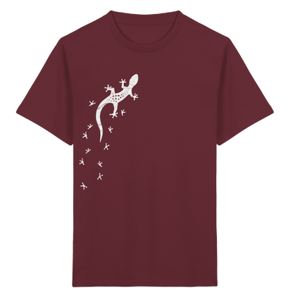 Gecko Eidechse Silhouette hell - Kids Organic Shirt