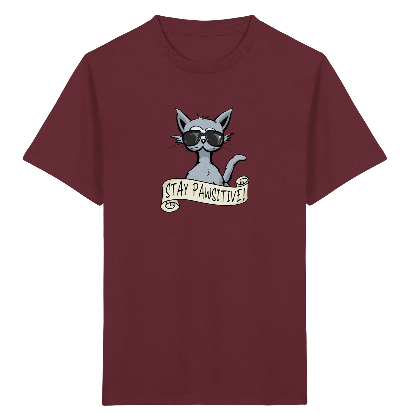 Stay Pawsitive Bleib lässig Hipster Katze - Kids Organic Shirt