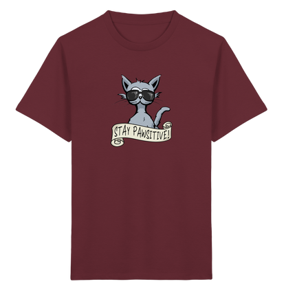 Stay Pawsitive Bleib lässig Hipster Katze - Kids Organic Shirt