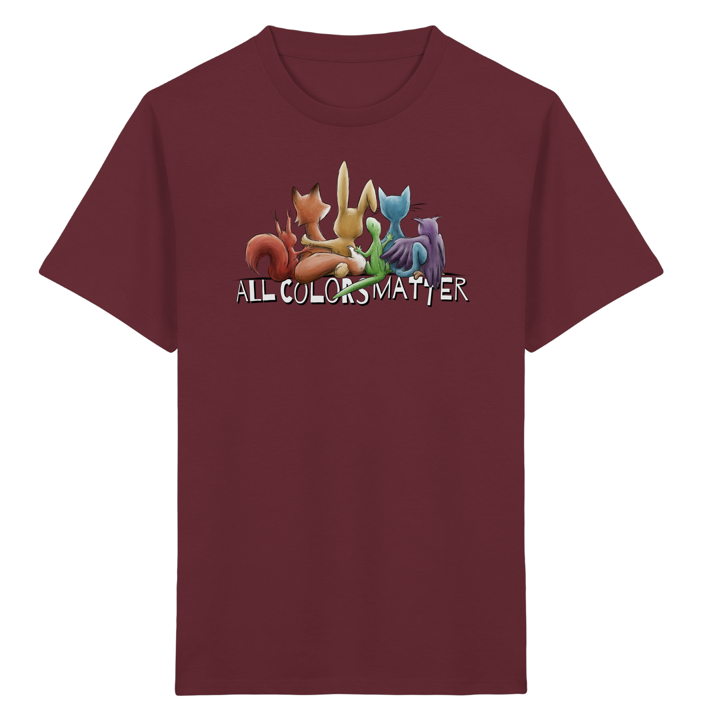 All Colors Matter! Regenbogen Tiere für Vielfalt - Kids Organic Shirt