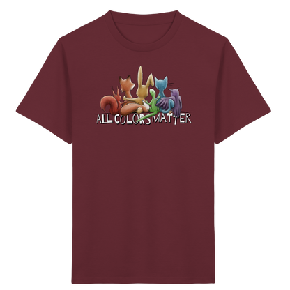 All Colors Matter! Regenbogen Tiere für Vielfalt - Kids Organic Shirt