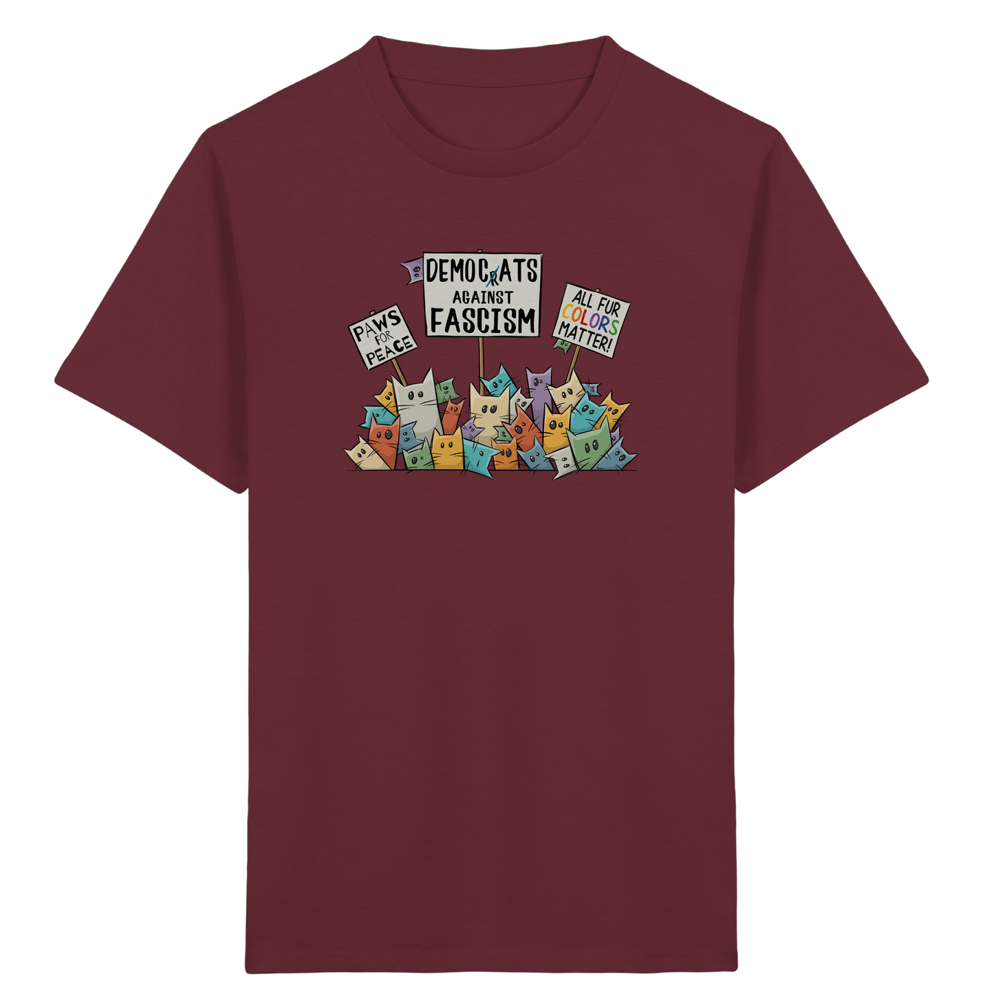 Demo-Katzen gegen Faschismus und für Vielfalt - Kids Organic Shirt