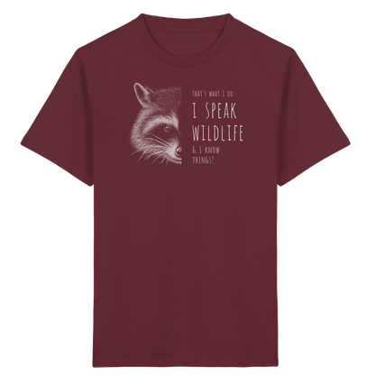 I Speak Wildlife And I Know Waschbär - Kids Organic Shirt